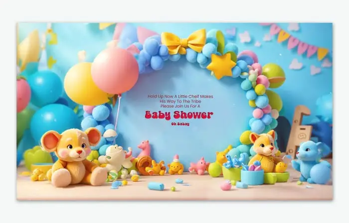 Cute Baby Shower 3D Animals E-Invite Slideshow